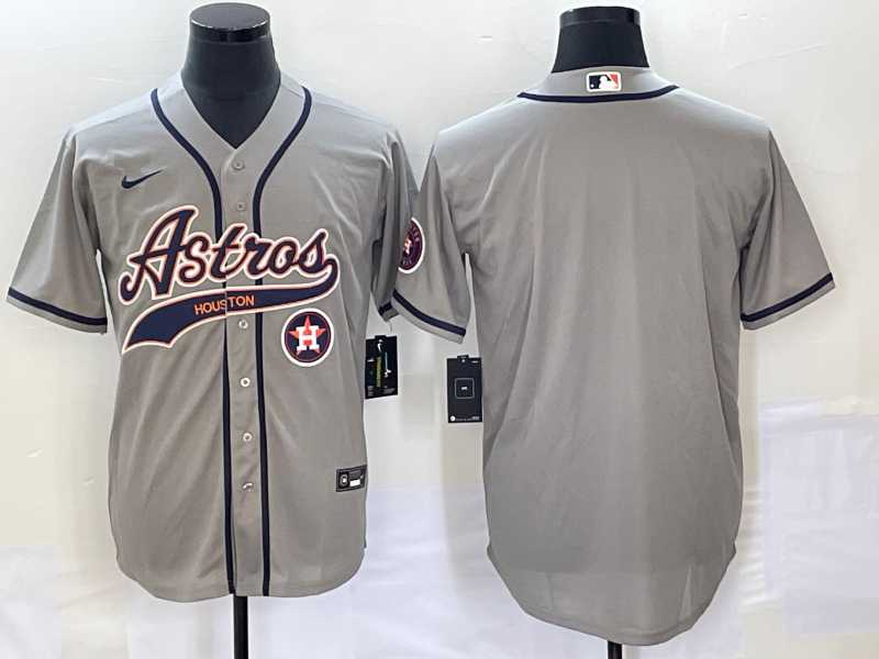 Mens Houston Astros Blank Grey Cool Base Stitched Baseball Jerseys